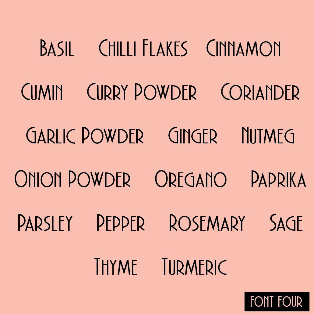Herbs And Spices Labels For Jars